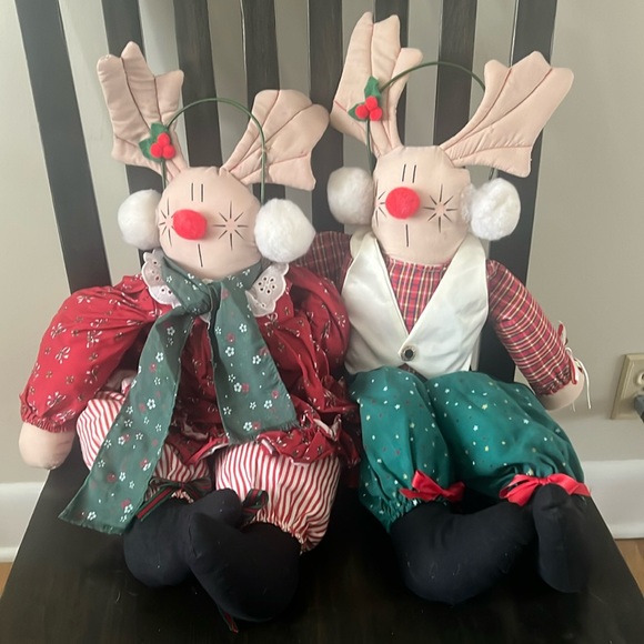 House of Lloyd Christmas Stuffed Reindeer Couple - Picture 1 of 4